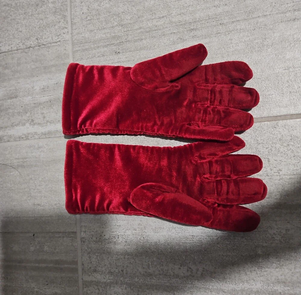 3M Thinsulate Quilted Velvet Gloves - Red